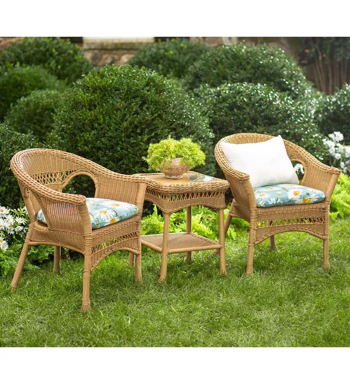 Outdoor Living Easy Care Resin Wicker Chairs Set Of 2 8211 Black Plow and Hearth Outdoor Wicker