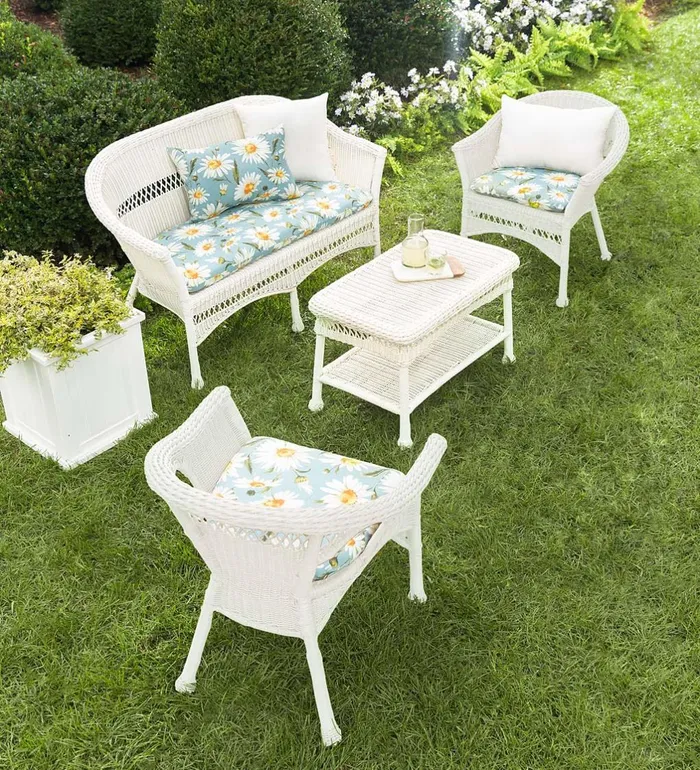 Outdoor Living Easy Care Resin Wicker Chairs Set Of 2 8211 Black Plow and Hearth Outdoor Wicker