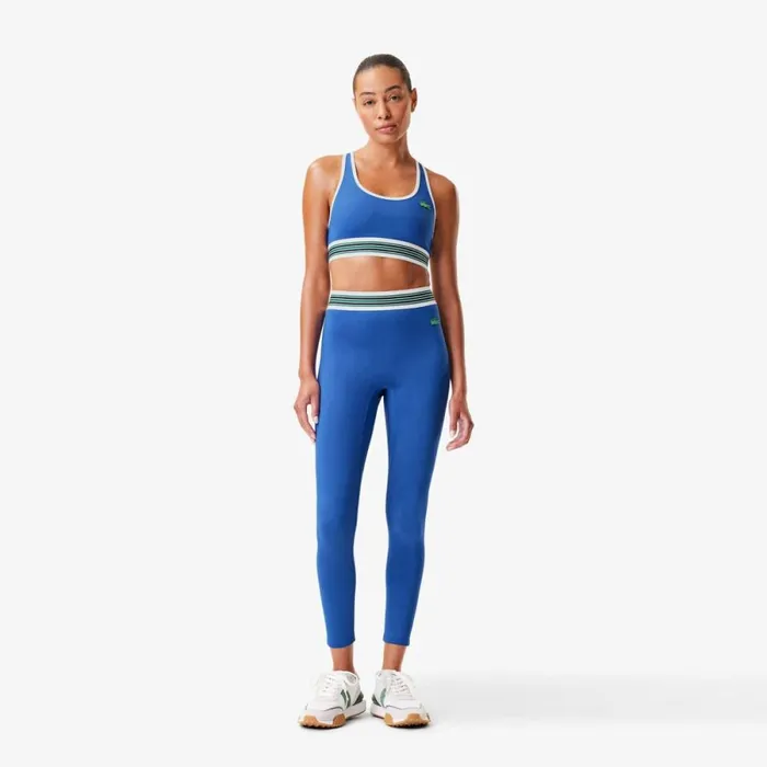 Pants and Leggings Women Lacoste Women039s Lacoste X Bandier All Motion Striped Leggings Blue Siy