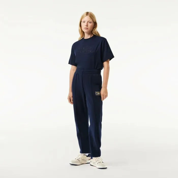 Pants and Leggings Women Lacoste Women039s Tennis Print Cotton Joggers Navy Blue 166