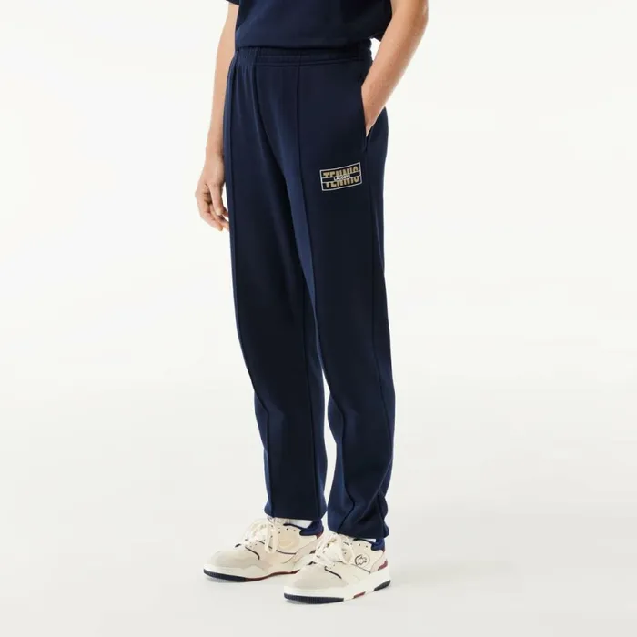 Pants and Leggings Women Lacoste Women039s Tennis Print Cotton Joggers Navy Blue 166