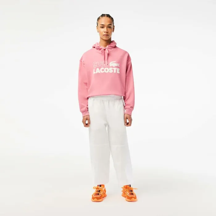 Pants and Leggings Women Lacoste Womens Pants With Elasticated Ankle White 001