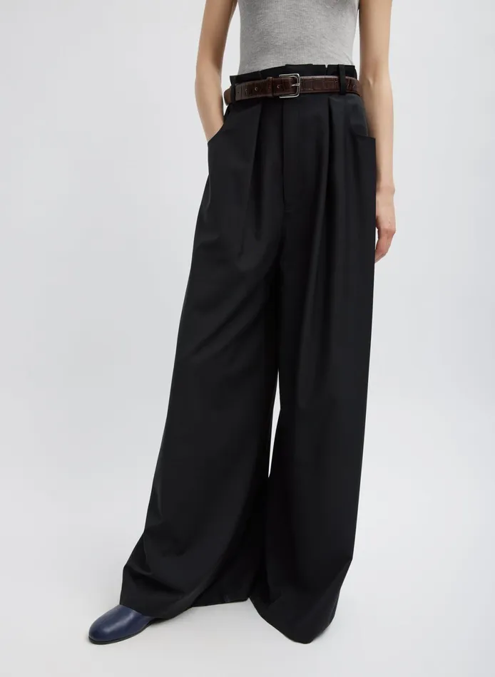 Pants and Shorts Women Tibi Tropical Wool Walker Wide Leg Pant
