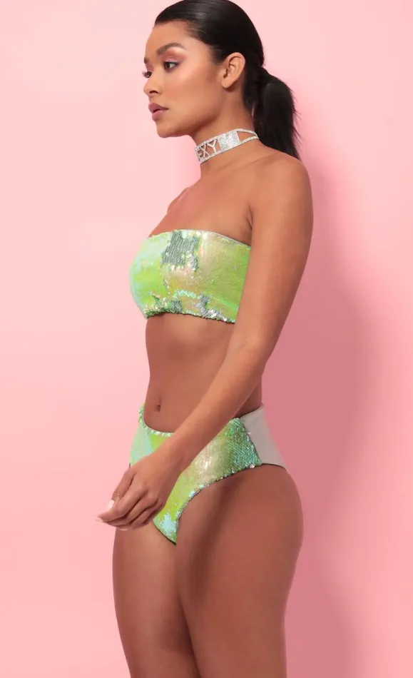 Party Sequin Swim Set Lime Green Women LUCY IN THE SKY Swimwear Party Sequin Swim Set Lime Green Women LUCY IN THE SKY Swimwear