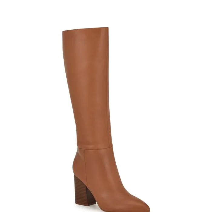 Peachey Heeled Boots Natural Leather Women Nine West Boots and Booties Peachey Heeled Boots Natural Leather Women Nine West Boots and Booties
