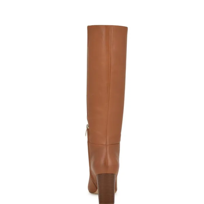 Peachey Heeled Boots Natural Leather Women Nine West Boots and Booties Peachey Heeled Boots Natural Leather Women Nine West Boots and Booties