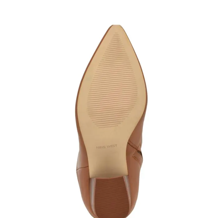 Peachey Heeled Boots Natural Leather Women Nine West Boots and Booties Peachey Heeled Boots Natural Leather Women Nine West Boots and Booties