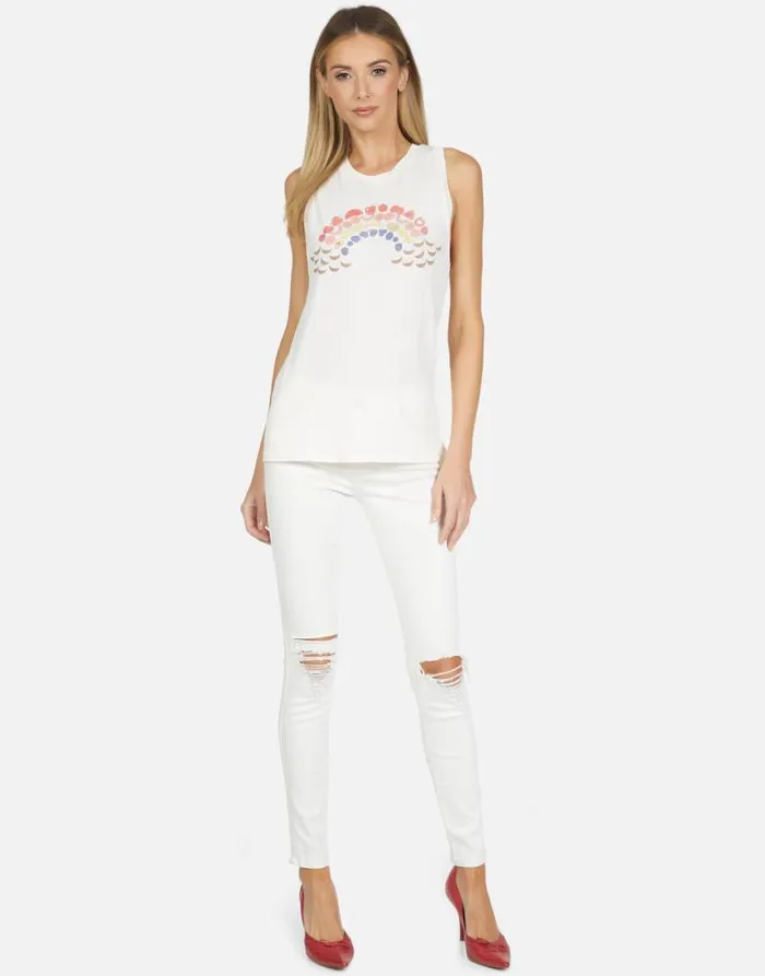 Peyton Fruit Rainbow Ivory Lace Women Lauren Moshi Tanks