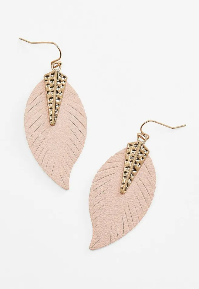 Pink Feather Drop Earrings Women Maurices Jewelry