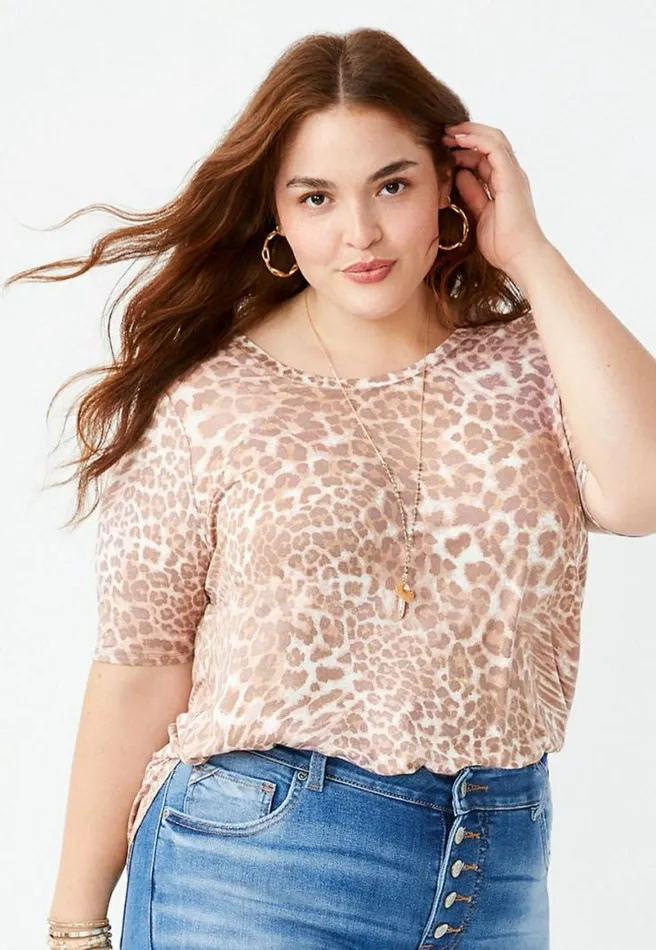 Plus Size 247 Leopard Flawless Tee Women Maurices Plus Tops