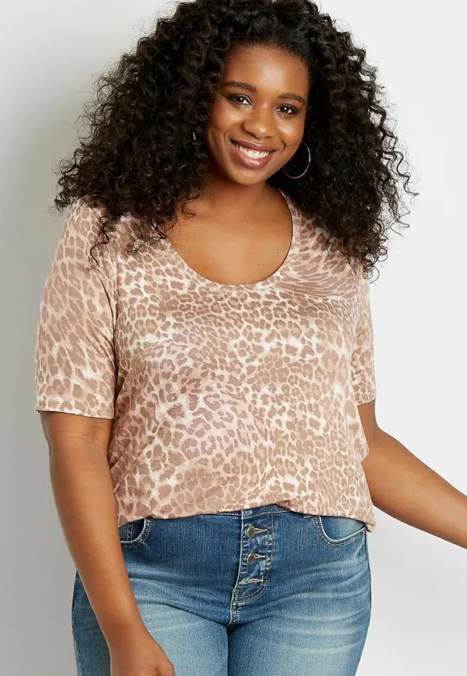 Plus Size 247 Leopard Flawless Tee Women Maurices Plus Tops
