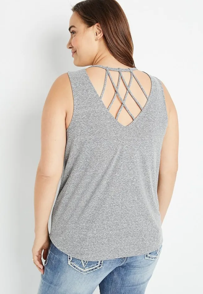 Plus Size 247 Strappy Back Tank Top Women Maurices Plus Tops