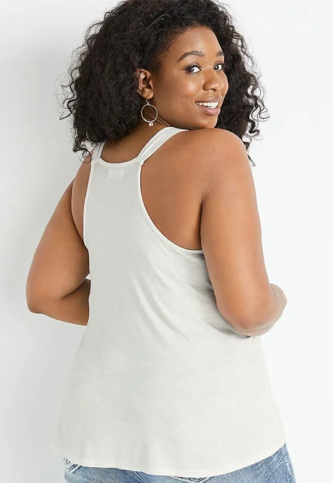Plus Size 247 White Ruffle Tank Top Women Maurices Plus Tops