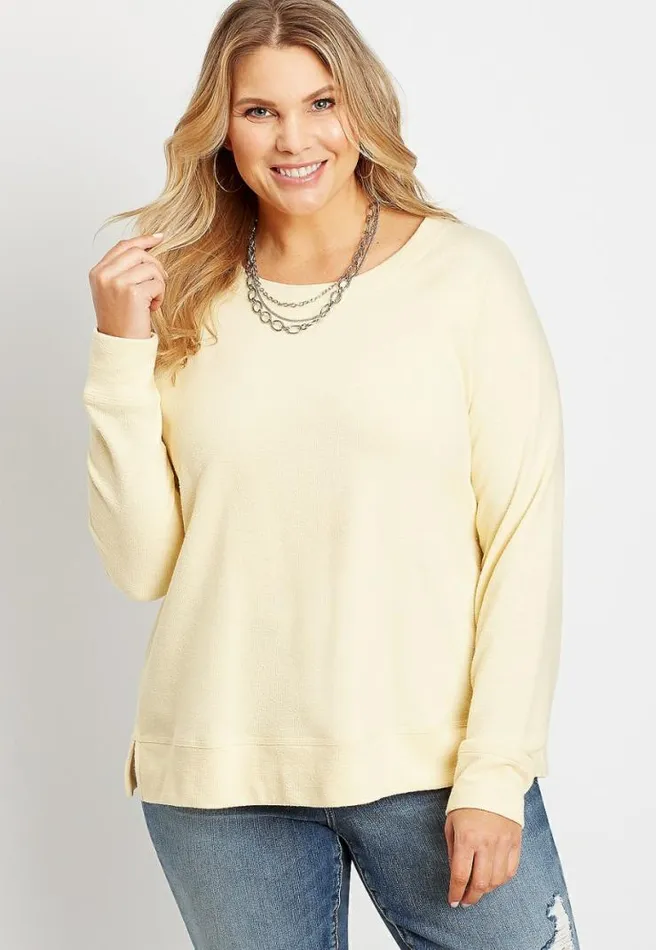 Plus Size Crew Neck Sweatshirt Women Maurices Plus Tops