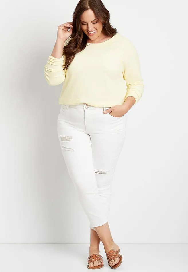 Plus Size Crew Neck Sweatshirt Women Maurices Plus Tops