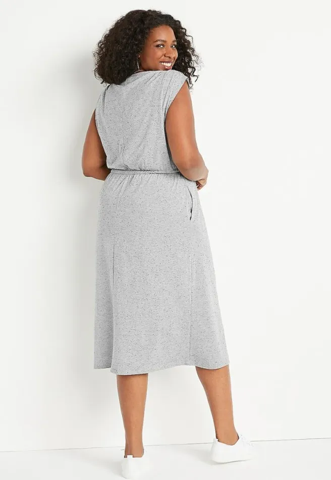 Plus Size Gray 247 Boyfriend Midi Dress Women Maurices Plus Dresses and Jumpsuits