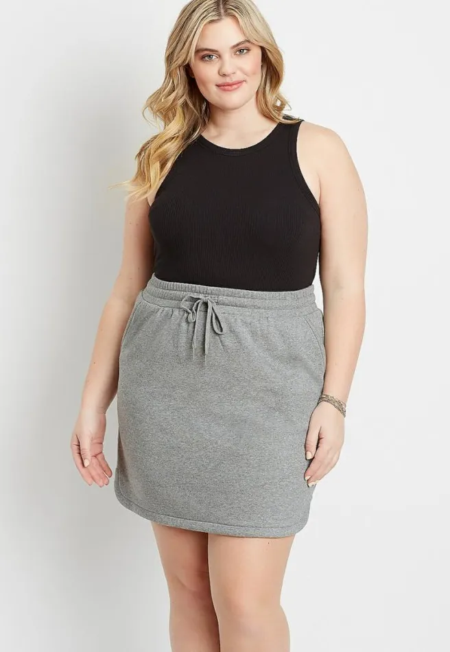 Plus Size Heather Gray French Terry Skirt Women Maurices Plus Bottoms