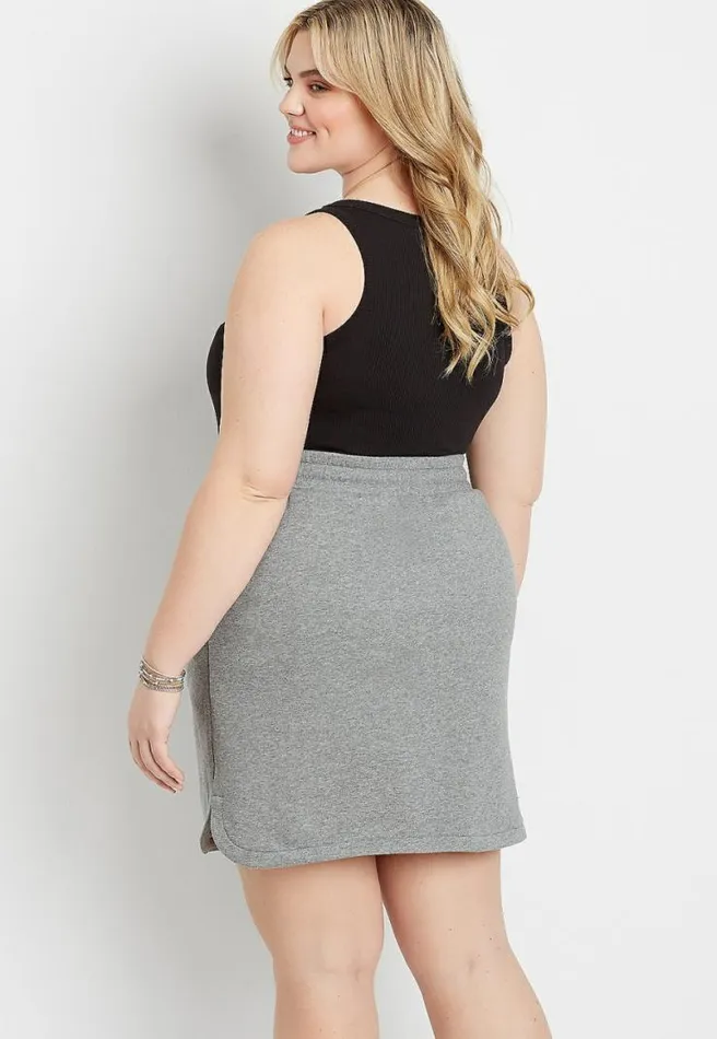 Plus Size Heather Gray French Terry Skirt Women Maurices Plus Bottoms