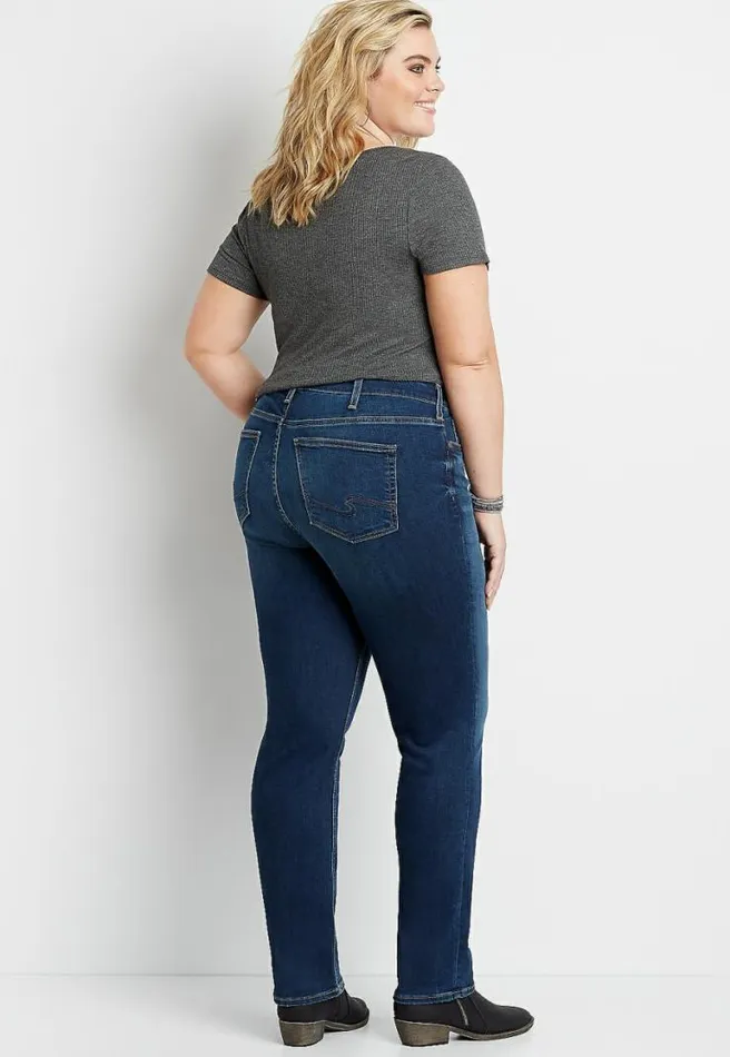 Plus Size Silver Jeans Co Avery High Rise Dark Wash Straight Leg Jean Women Maurices Plus Jeans