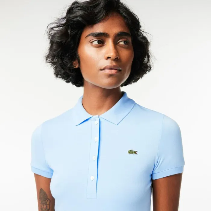 Polos Women Lacoste Women039s L12D Slim Fit Jersey Polo Pastel Blue Hbp