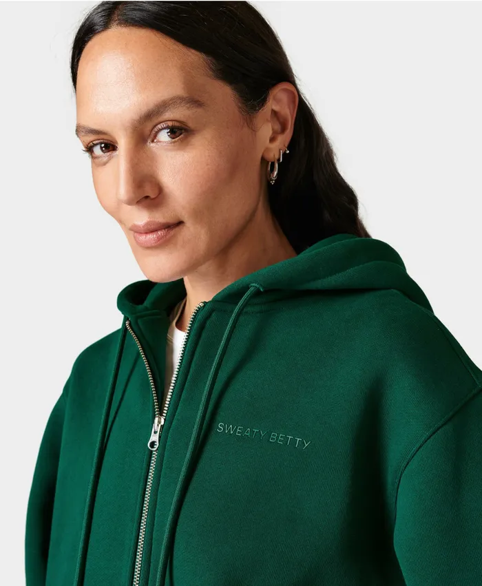 Powerhouse Zip Up Hoody Retro Green Jumpers Hoodies Sweaty Betty Women