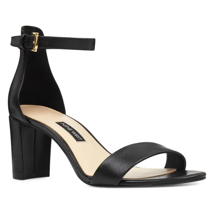 Pruce Ankle Strap Block Heel Sandals Black Leather Women Nine West Sandals Pruce Ankle Strap Block Heel Sandals Black Leather Women Nine West Sandals