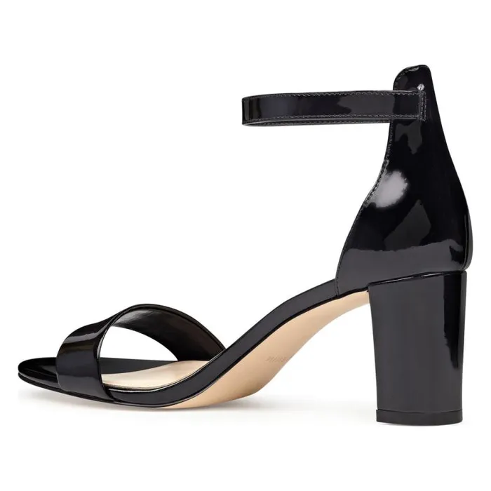 Pruce Ankle Strap Block Heel Sandals Black Patent Women Nine West Sandals Pruce Ankle Strap Block Heel Sandals Black Patent Women Nine West Sandals