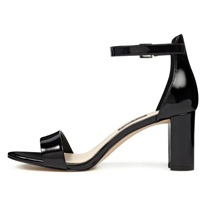 Pruce Ankle Strap Block Heel Sandals Black Patent Women Nine West Sandals Pruce Ankle Strap Block Heel Sandals Black Patent Women Nine West Sandals