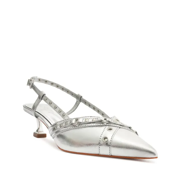 Pumps Venezia Metallic Leather Pump Silver Schutz Shoes Pumps