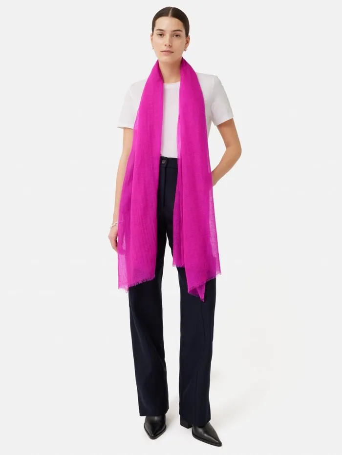 Pure Cashmere Gauze Scarf Pink Women Jigsaw Knitwear and Cashmere
