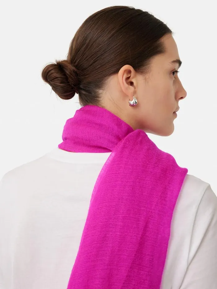Pure Cashmere Gauze Scarf Pink Women Jigsaw Knitwear and Cashmere