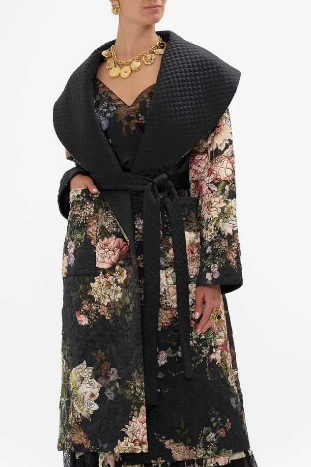QUILTED LONG WRAP COAT DYNASTY DAZE Dynasty Daze Womens Camilla Jackets