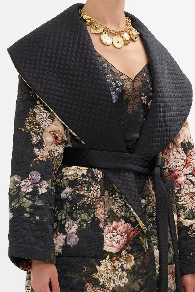 QUILTED LONG WRAP COAT DYNASTY DAZE Dynasty Daze Womens Camilla Jackets