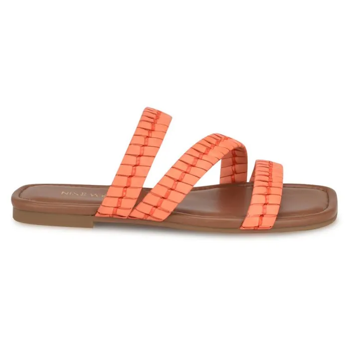 Quinlea Flat Strappy Sandals Orange Women Nine West Sandals