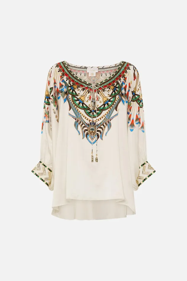 RAGLAN SLEEVE BLOUSE WITH CUFF VALLEY OF THE QUEENS Valley Of The Queens Womens Camilla Blouses and Shirts