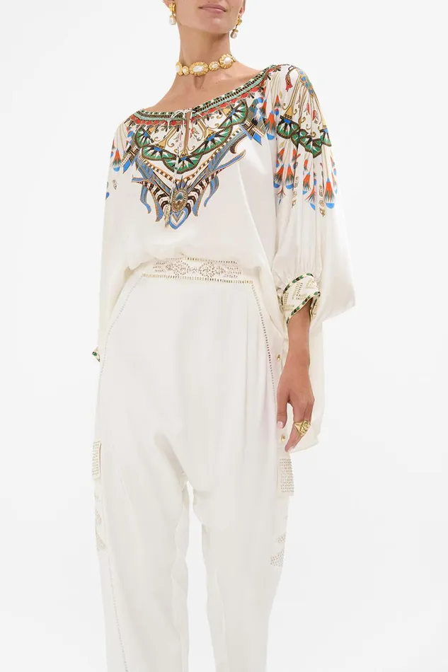 RAGLAN SLEEVE BLOUSE WITH CUFF VALLEY OF THE QUEENS Valley Of The Queens Womens Camilla Blouses and Shirts
