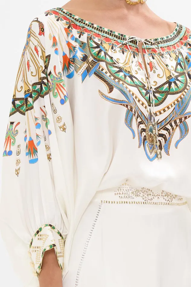 RAGLAN SLEEVE BLOUSE WITH CUFF VALLEY OF THE QUEENS Valley Of The Queens Womens Camilla Blouses and Shirts