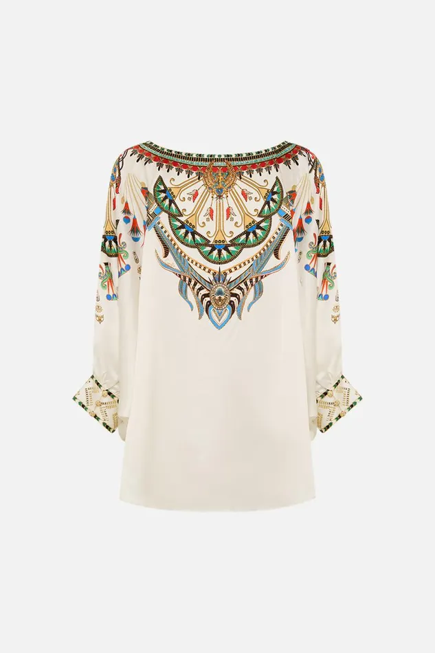 RAGLAN SLEEVE BLOUSE WITH CUFF VALLEY OF THE QUEENS Valley Of The Queens Womens Camilla Blouses and Shirts