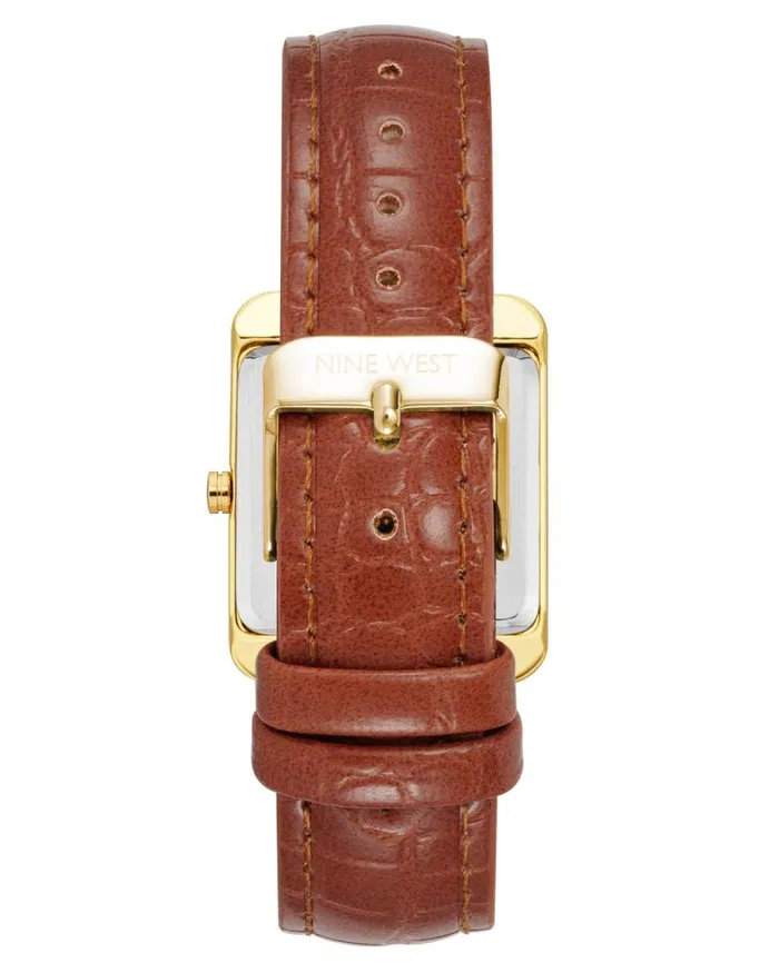 Rectangular Case Strap Watch Browngold Women Nine West Straps Rectangular Case Strap Watch Browngold Women Nine West Straps