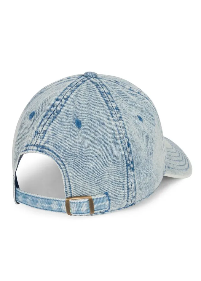 Reina Yellow Smiley Patch Washed Denim Women Lauren Moshi Hats Reina Yellow Smiley Patch Washed Denim Women Lauren Moshi Hats