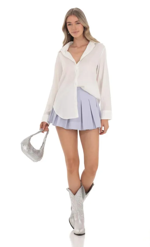 Relaxed Button Down Shirt White Women LUCY IN THE SKY Tops
