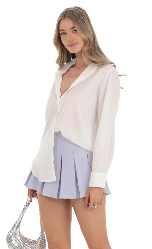 Relaxed Button Down Shirt White Women LUCY IN THE SKY Tops Relaxed Button Down Shirt White Women LUCY IN THE SKY Tops