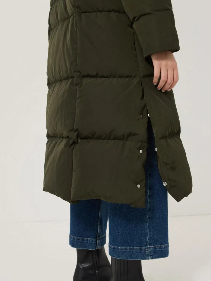 Relaxed Longline Puffer Coat Dark Kale Women Jigsaw Coats and Jackets