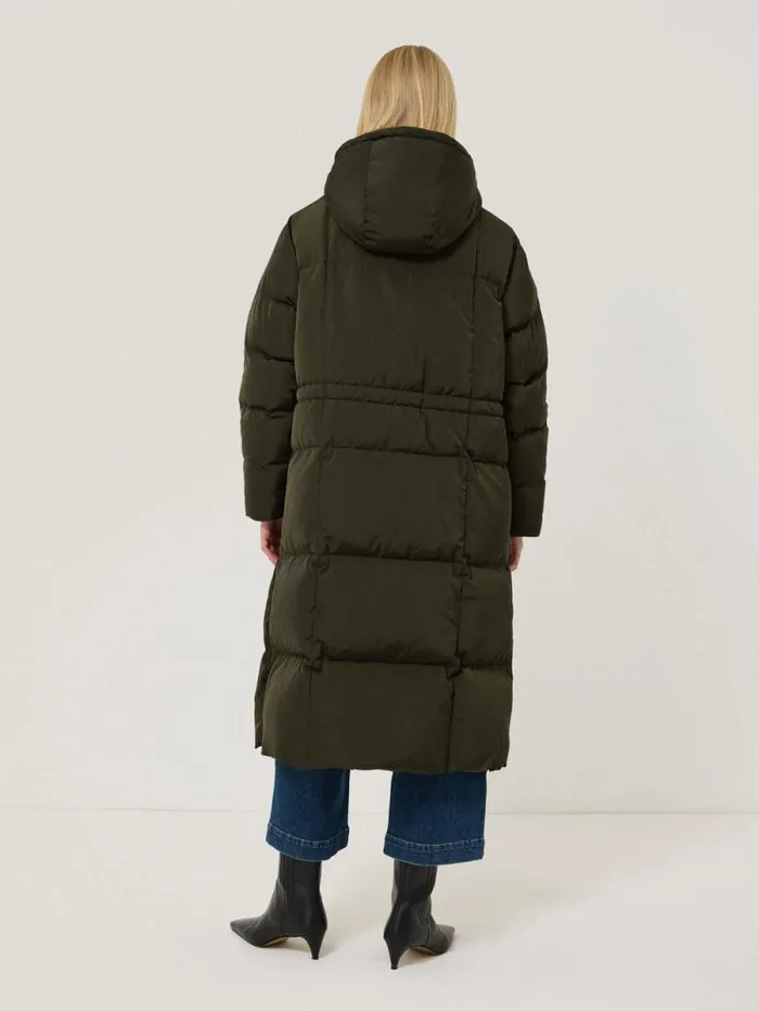 Relaxed Longline Puffer Coat Dark Kale Women Jigsaw Coats and Jackets