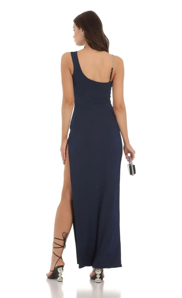 Rhinestone Cutout Dress Navy Women LUCY IN THE SKY Maxi Dresses Rhinestone Cutout Dress Navy Women LUCY IN THE SKY Maxi Dresses