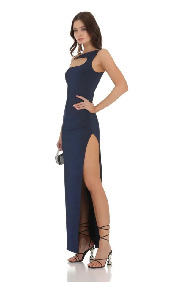 Rhinestone Cutout Dress Navy Women LUCY IN THE SKY Maxi Dresses Rhinestone Cutout Dress Navy Women LUCY IN THE SKY Maxi Dresses