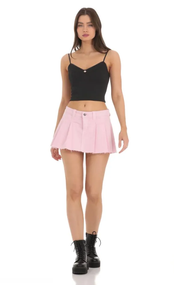 Ribbed Crop Top Black Women LUCY IN THE SKY Tops Ribbed Crop Top Black Women LUCY IN THE SKY Tops