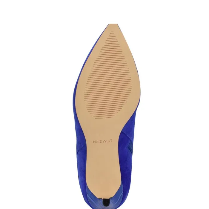 Richy Heeled Boots Blue Suede Women Nine West Heels Richy Heeled Boots Blue Suede Women Nine West Heels