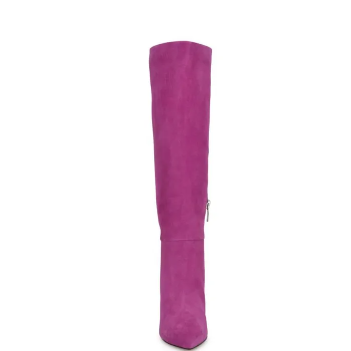 Richy Heeled Boots Dark Pink Suede Women Nine West Boots and Booties Richy Heeled Boots Dark Pink Suede Women Nine West Boots and Booties