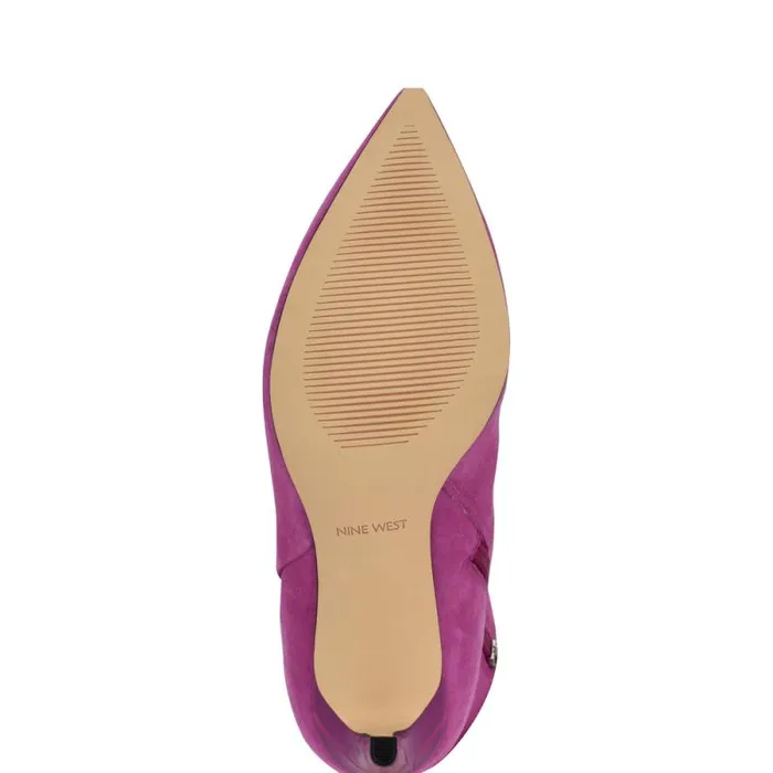 Richy Heeled Boots Dark Pink Suede Women Nine West Boots and Booties Richy Heeled Boots Dark Pink Suede Women Nine West Boots and Booties